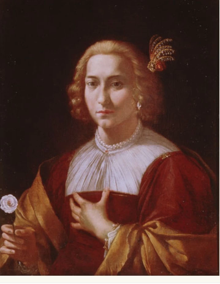 Ritratto di una dama con in mano un fiore - Palazzo barberini, attribuito
